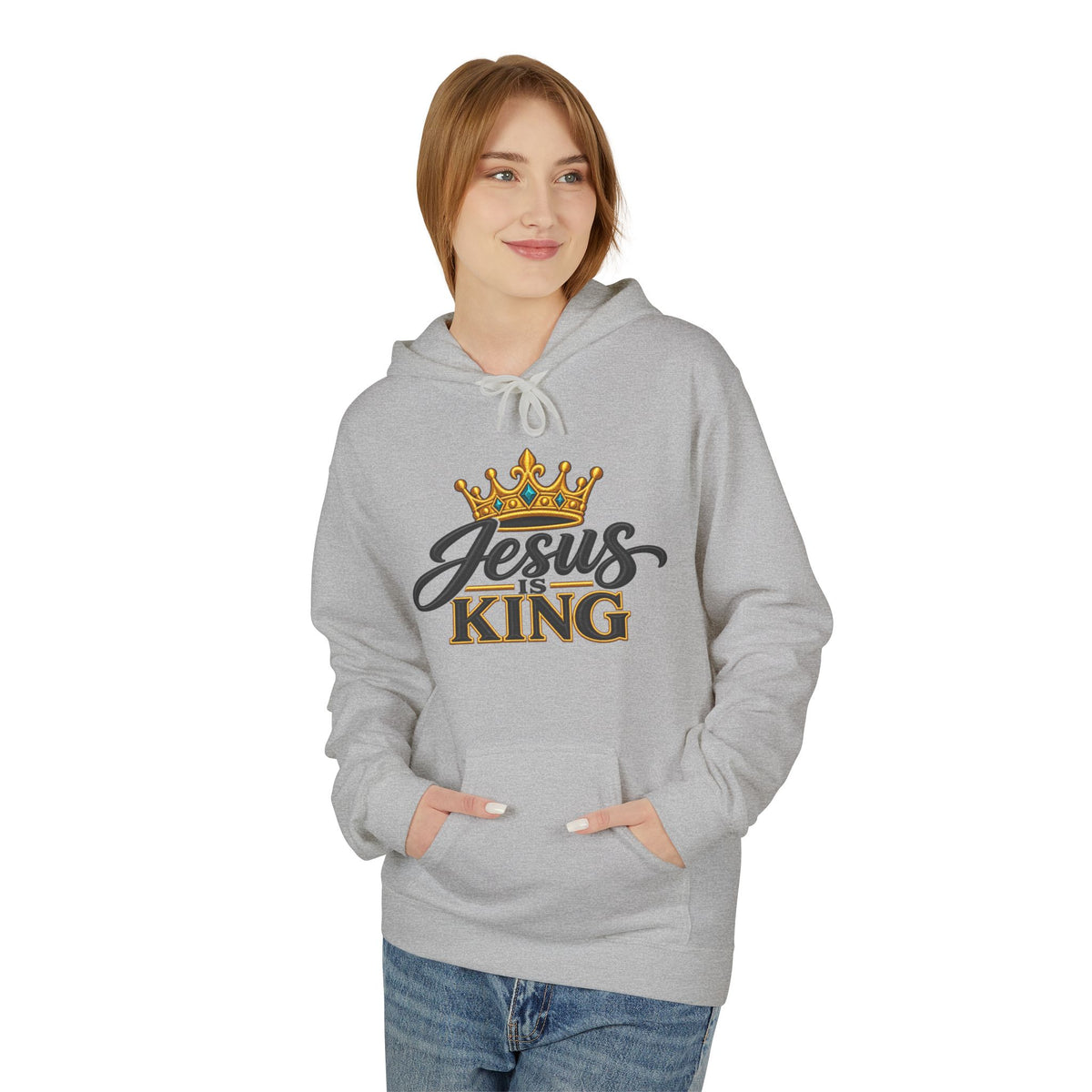 Jesus King Hoodie — Crowned Faith Christian Pullover