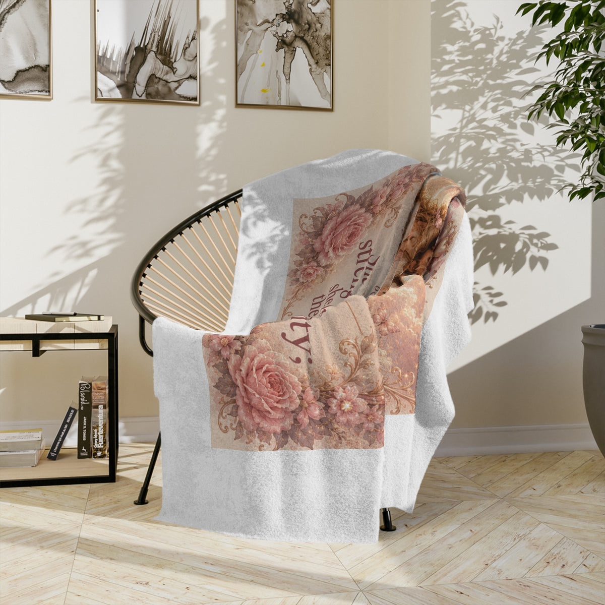 Christian Velveteen Blanket — "Fearfully and Wonderfully Made" Scripture Throw