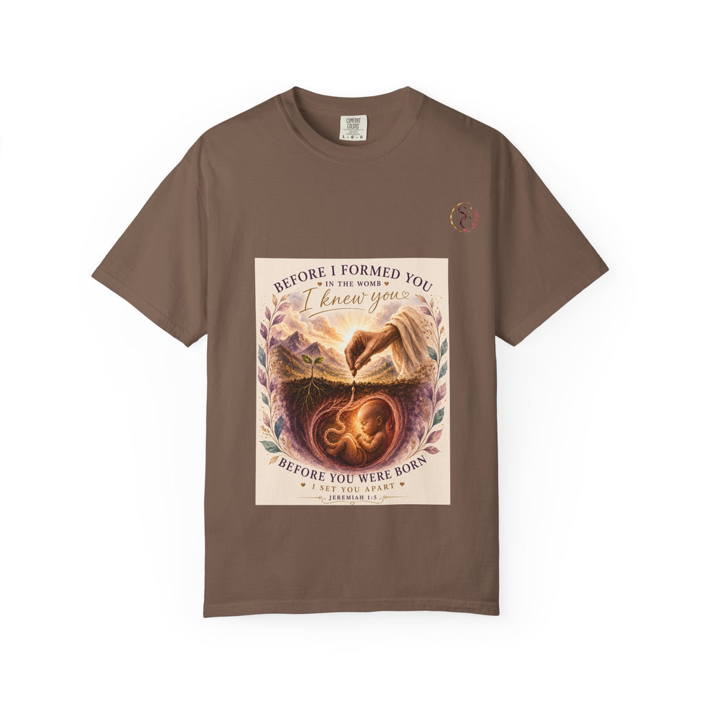T-Shirt — "Before I Formed You I Knew You" Spiritual Motherhood Tee