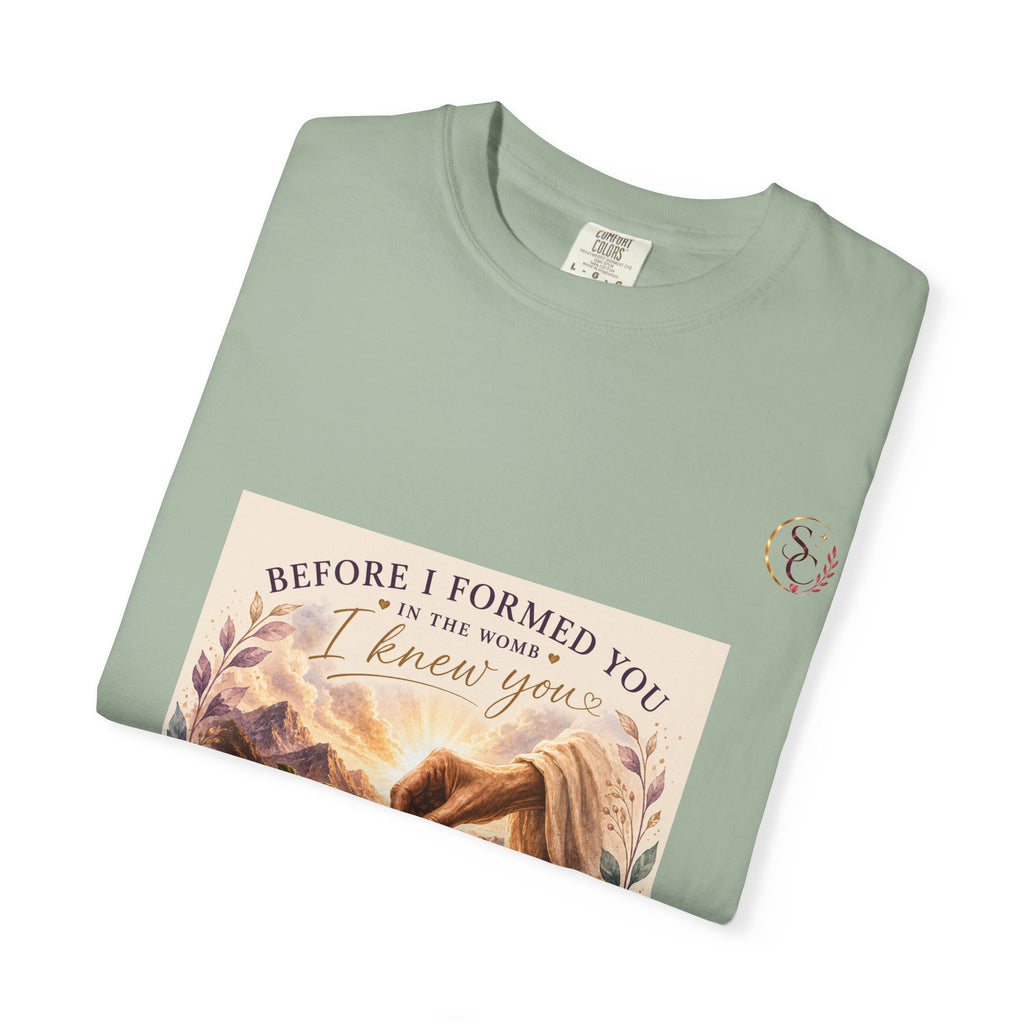 T-Shirt — "Before I Formed You I Knew You" Spiritual Motherhood Tee