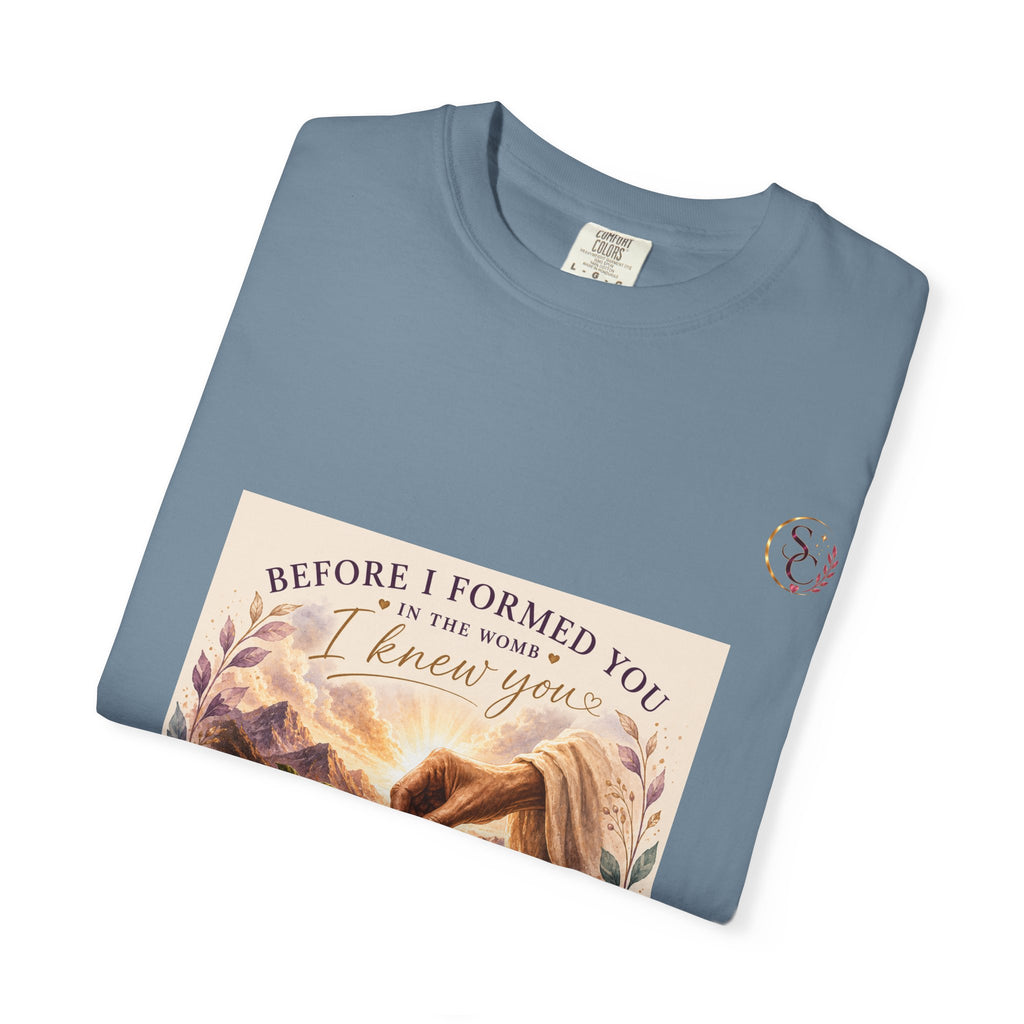 T-Shirt — "Before I Formed You I Knew You" Spiritual Motherhood Tee