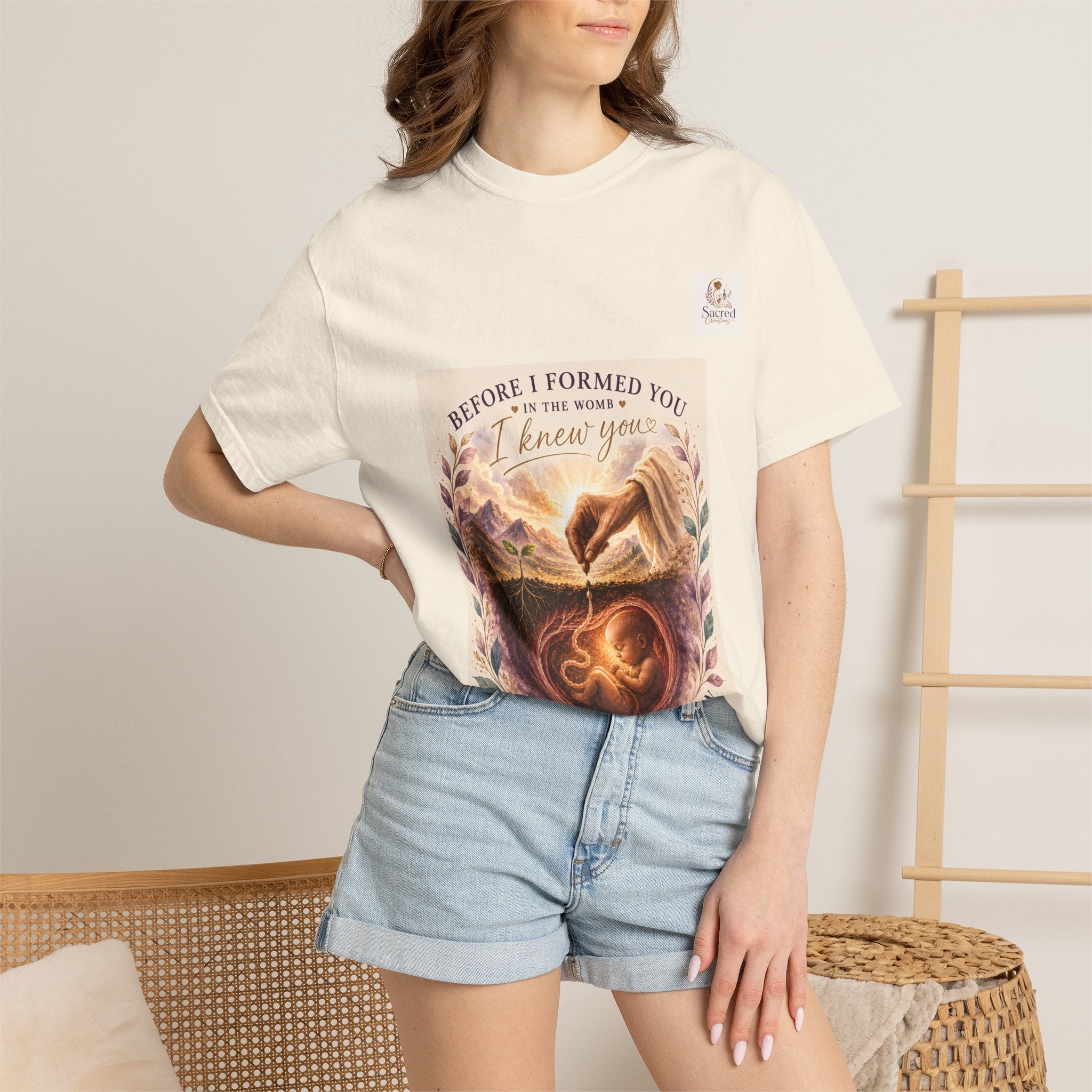 T-Shirt — "Before I Formed You I Knew You" Spiritual Motherhood Tee