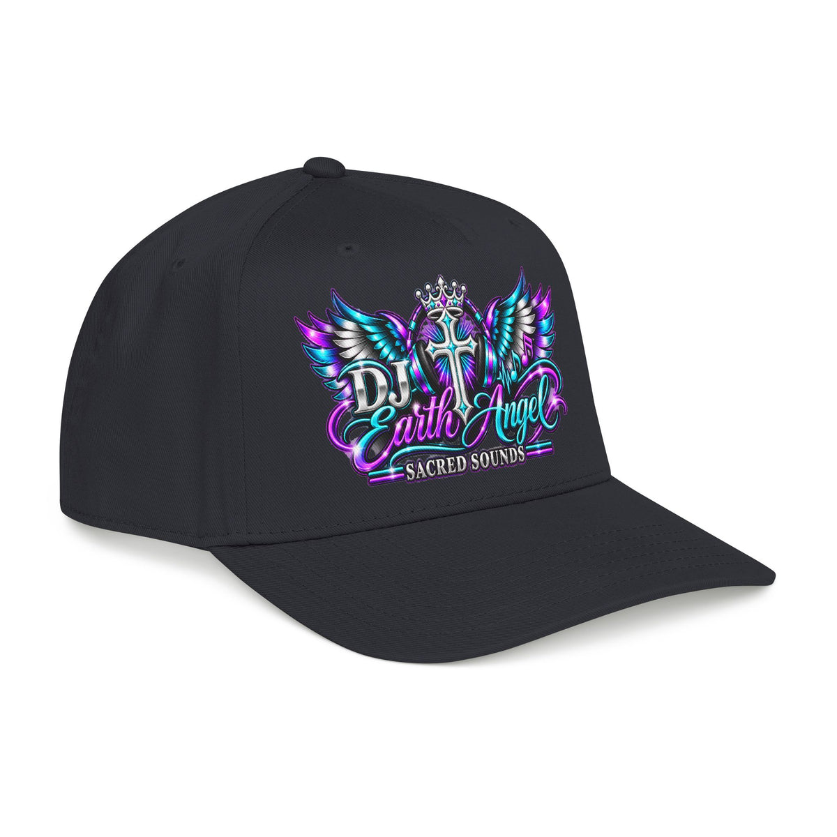 DJ Earth Angel Baseball Cap — Sacred Sounds Winged Cross Hat