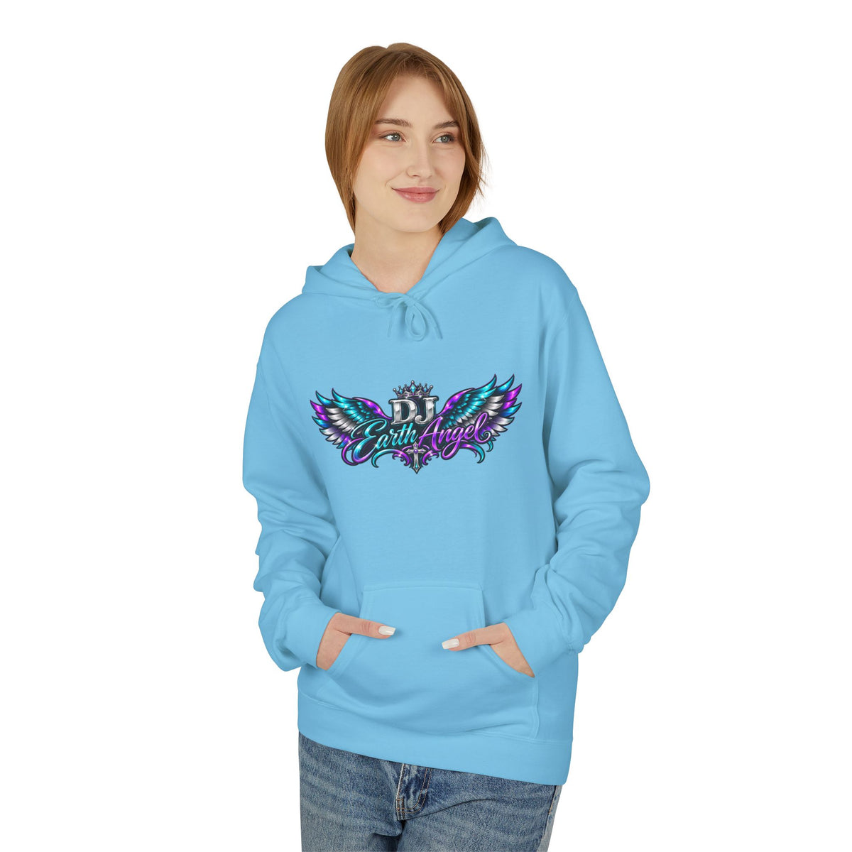 Angel Wings Hoodie — 'Earth Angel' Vaporwave Graphic Pullover