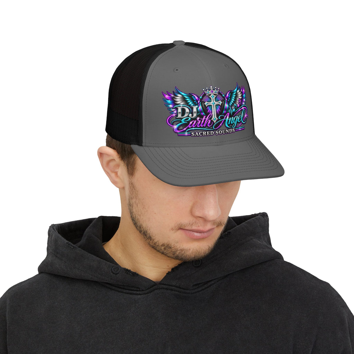 Snapback Trucker Cap — DJ Earth Angel Sacred Sounds Winged Logo