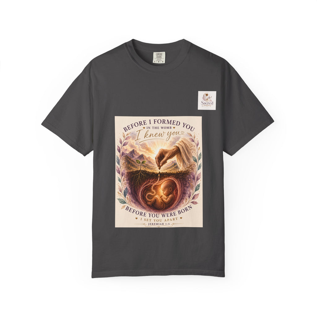 T-Shirt — "Before I Formed You I Knew You" Spiritual Motherhood Tee