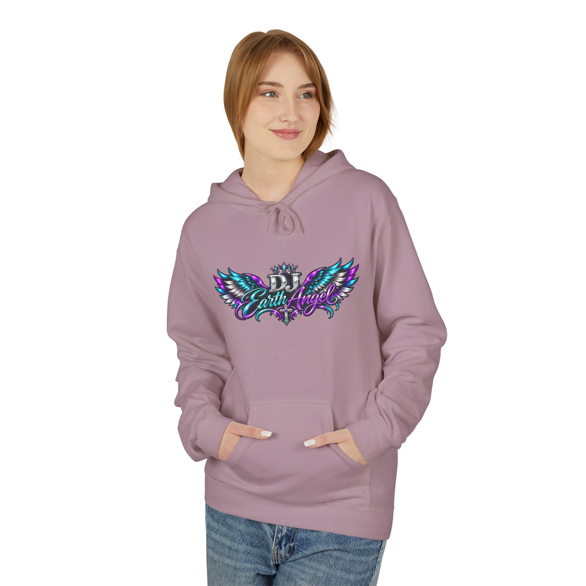 Angel Wings Hoodie — 'Earth Angel' Vaporwave Graphic Pullover