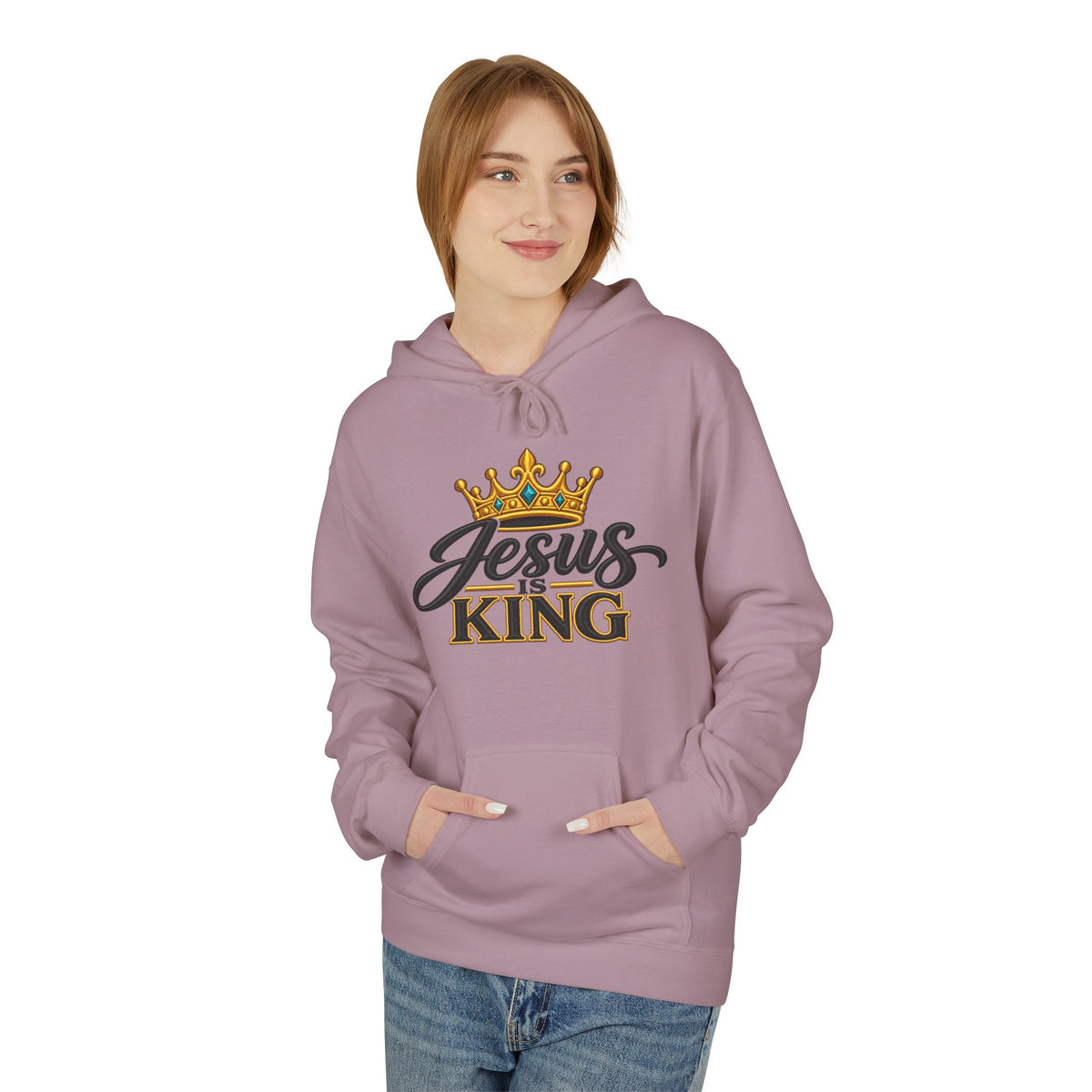 Jesus King Hoodie — Crowned Faith Christian Pullover