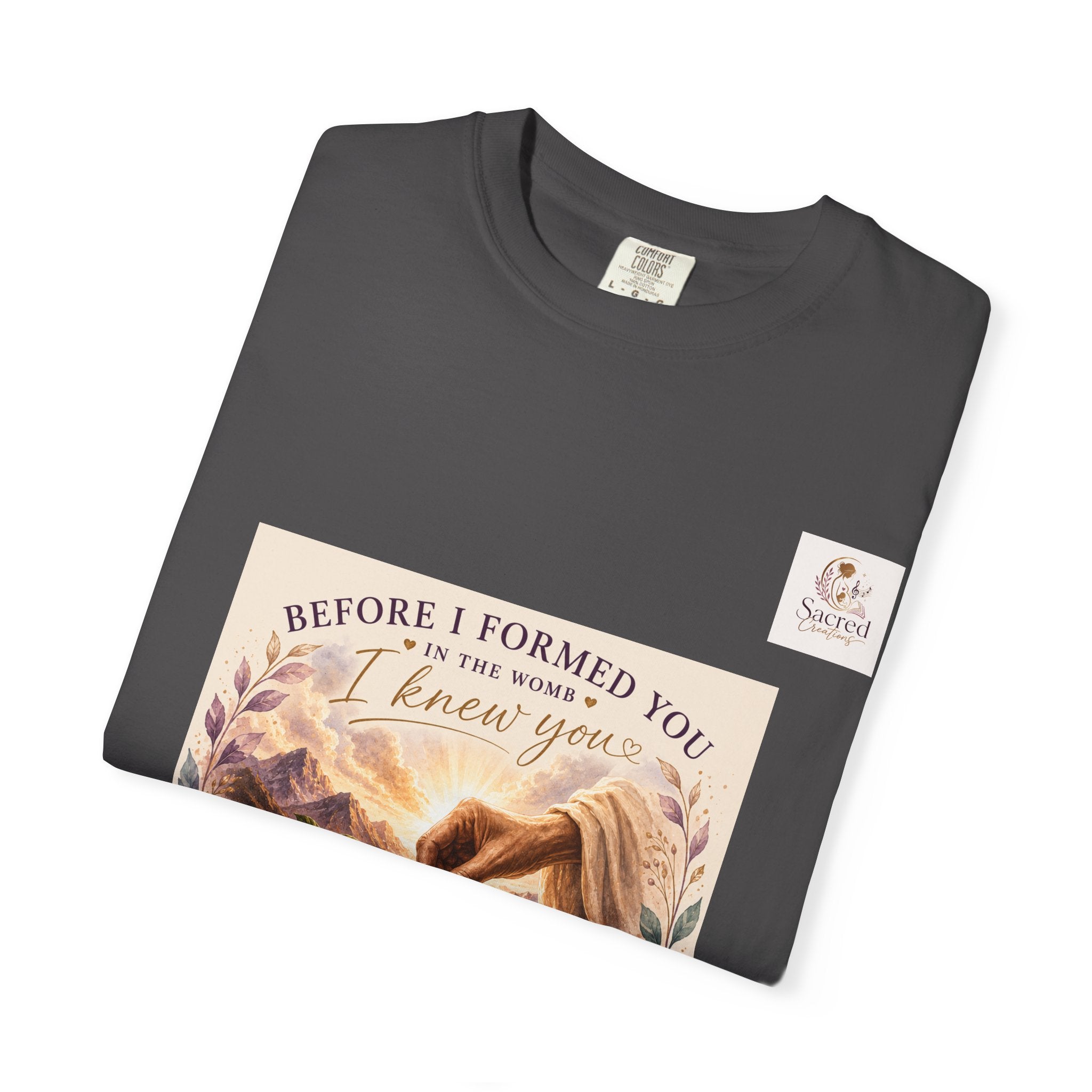 T-Shirt — "Before I Formed You I Knew You" Spiritual Motherhood Tee