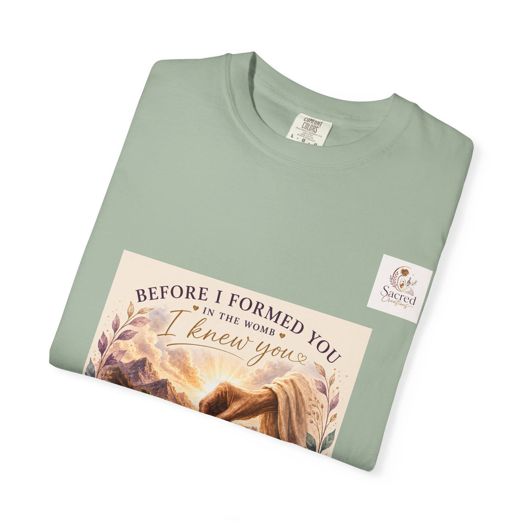 T-Shirt — "Before I Formed You I Knew You" Spiritual Motherhood Tee