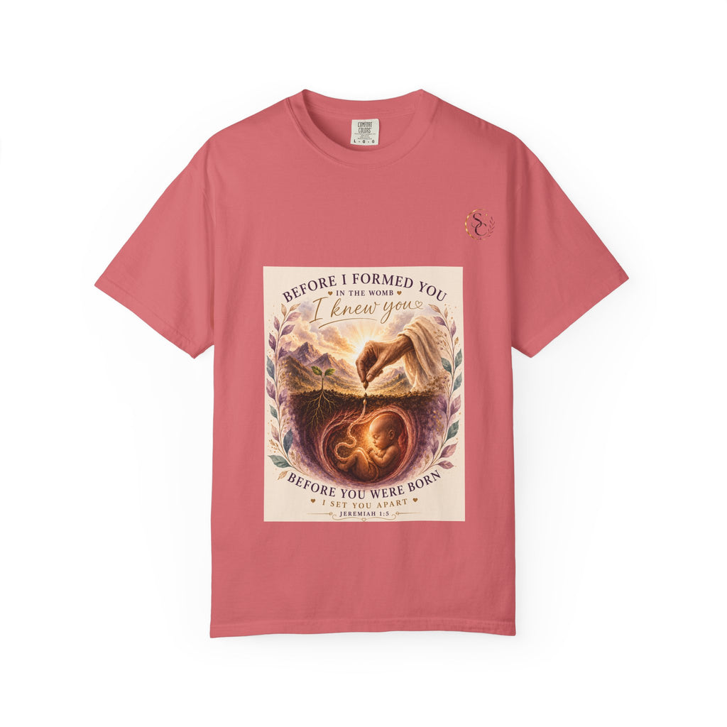 T-Shirt — "Before I Formed You I Knew You" Spiritual Motherhood Tee