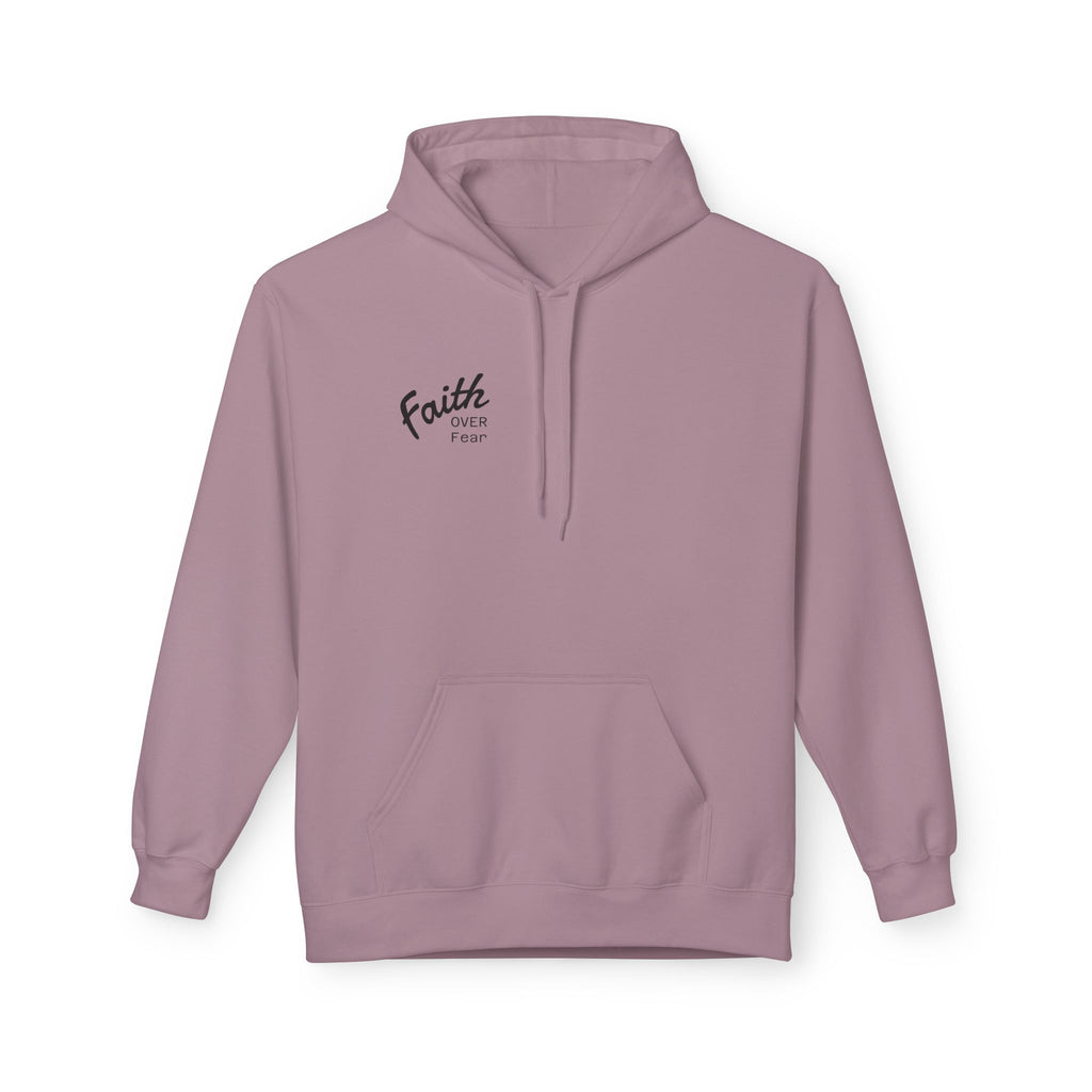 Faith Over Fear Hoodie — Christian Graphic Pullover with Cross Design