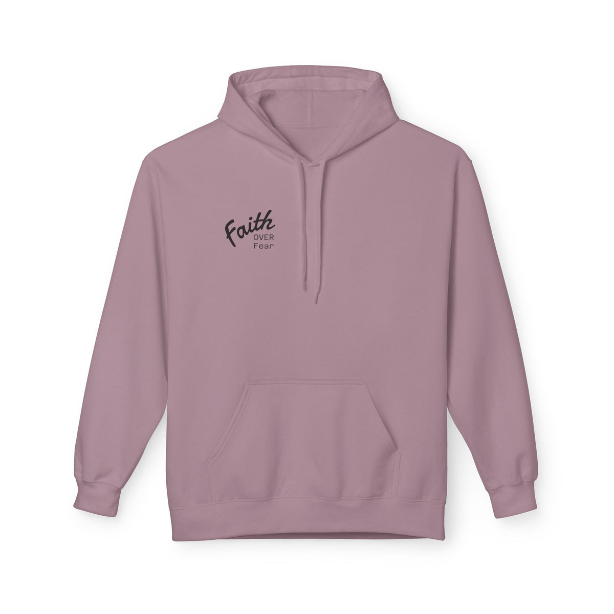 Faith Over Fear Hoodie — Christian Graphic Pullover with Cross Design