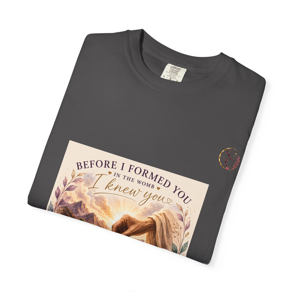 T-Shirt — "Before I Formed You I Knew You" Spiritual Motherhood Tee