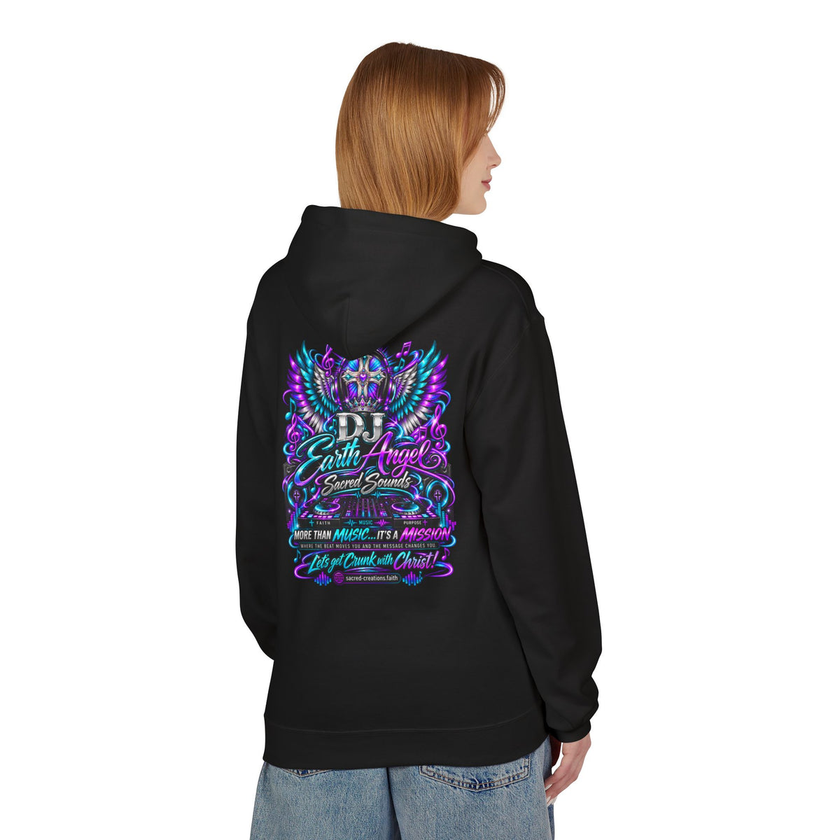 Angel Wings Hoodie — 'Earth Angel' Vaporwave Graphic Pullover