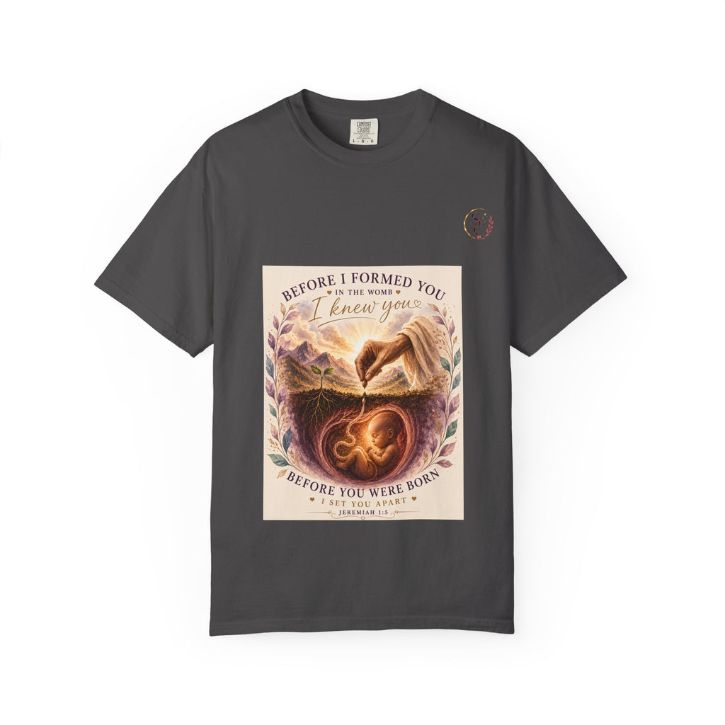T-Shirt — "Before I Formed You I Knew You" Spiritual Motherhood Tee