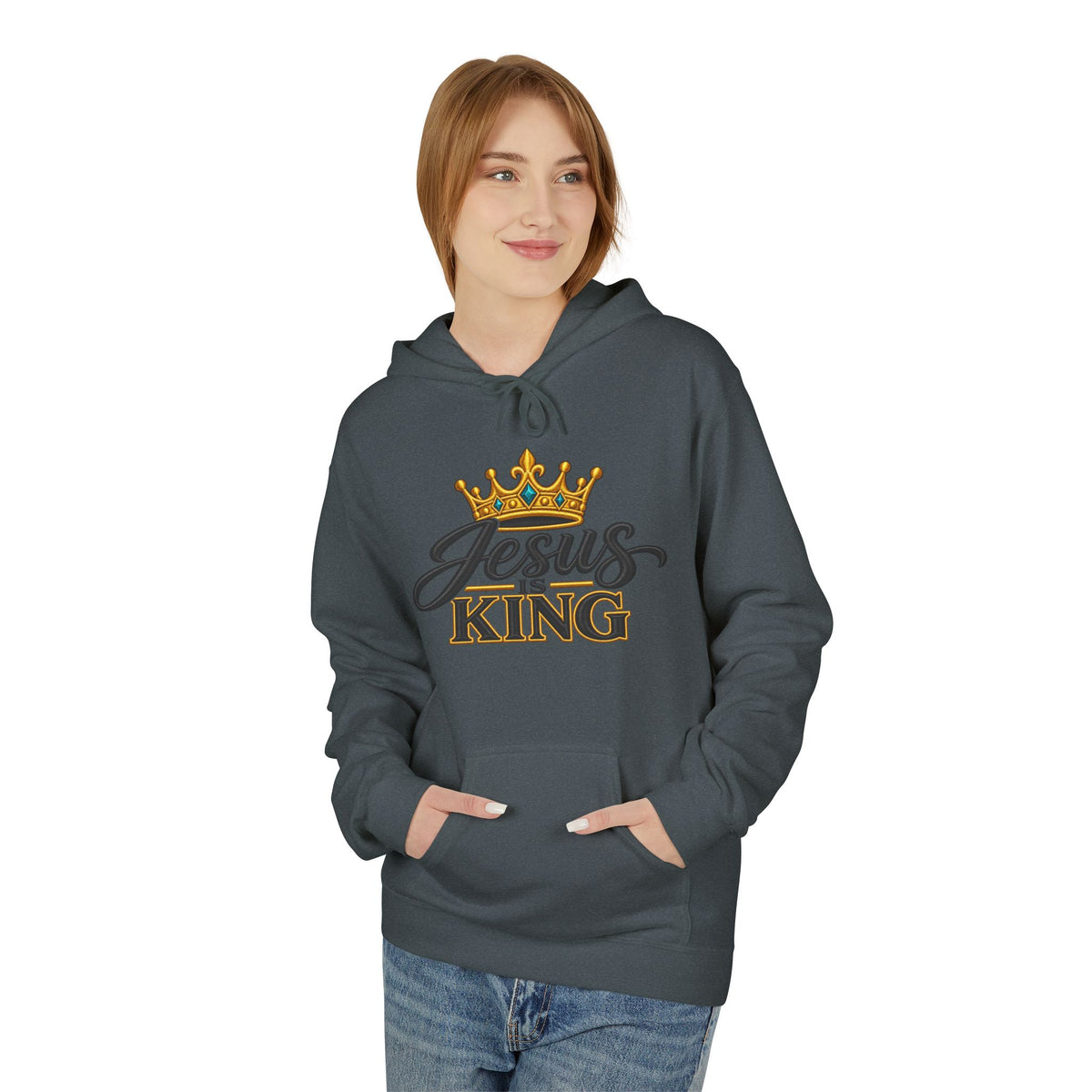 Jesus King Hoodie — Crowned Faith Christian Pullover
