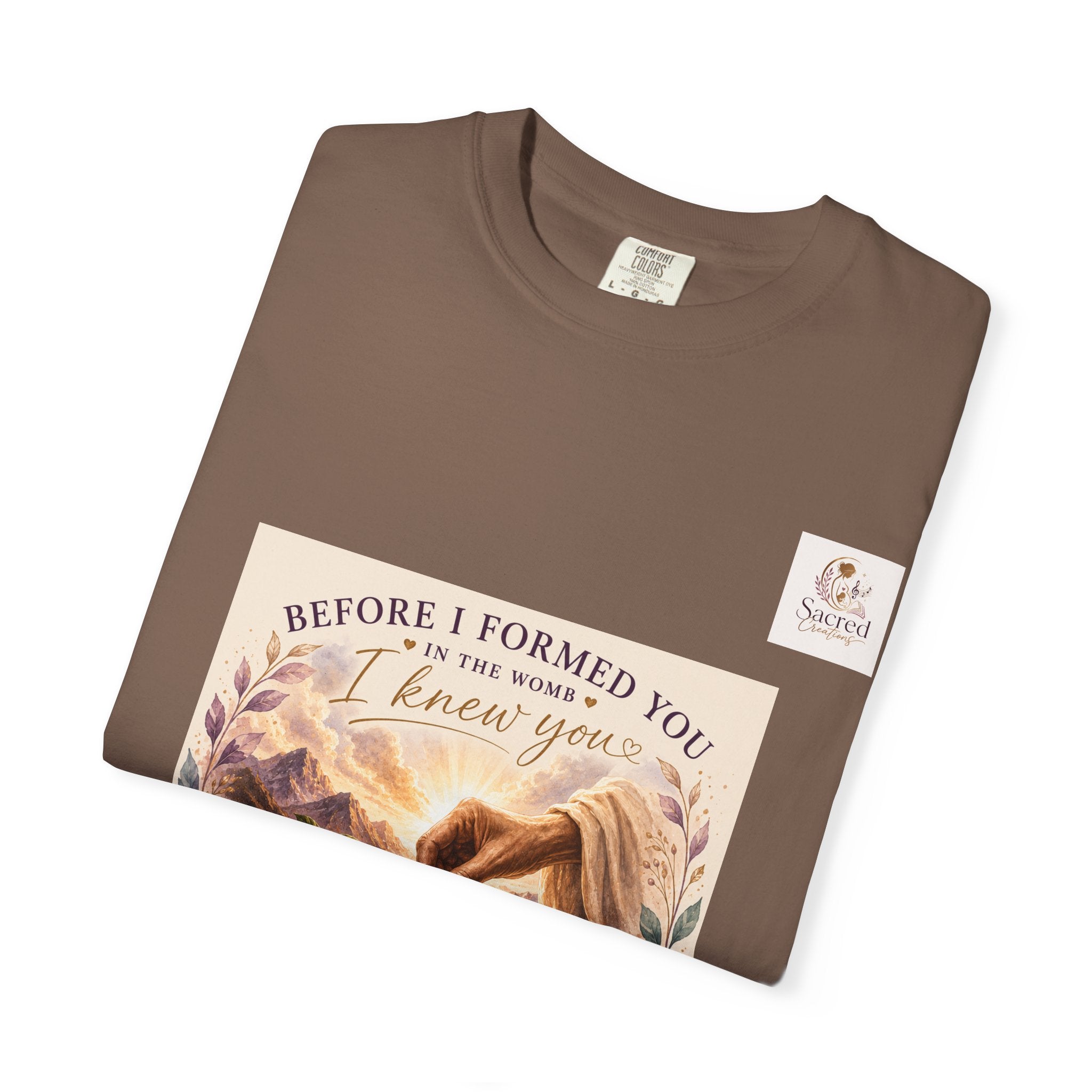 T-Shirt — "Before I Formed You I Knew You" Spiritual Motherhood Tee