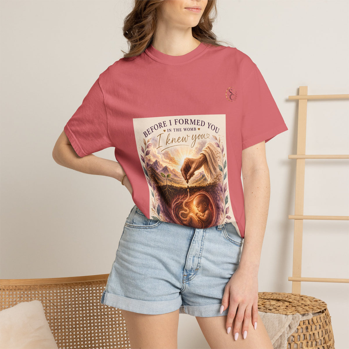 T-Shirt — "Before I Formed You I Knew You" Spiritual Motherhood Tee
