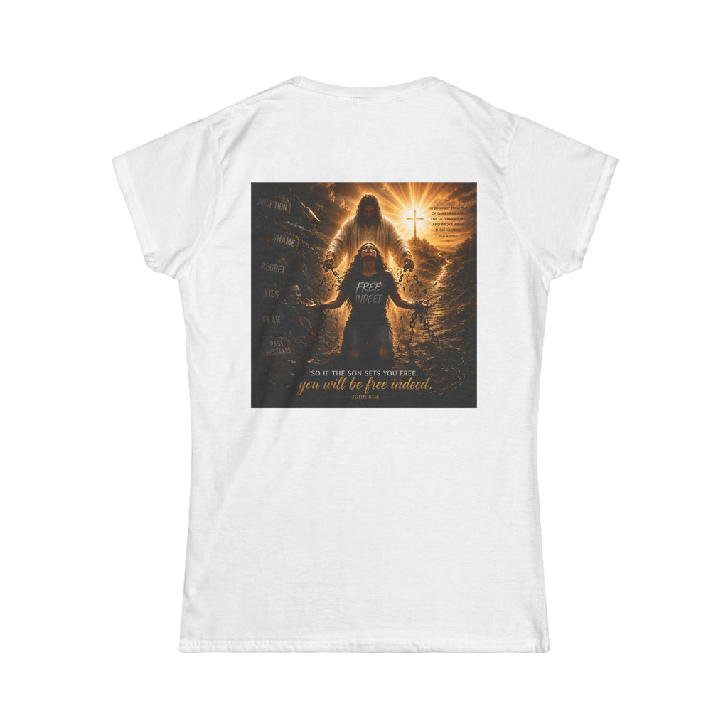 Women’s Chain Breaker Tee – Inspirational 'You Will Be Free Indeed' Graphic Shirt