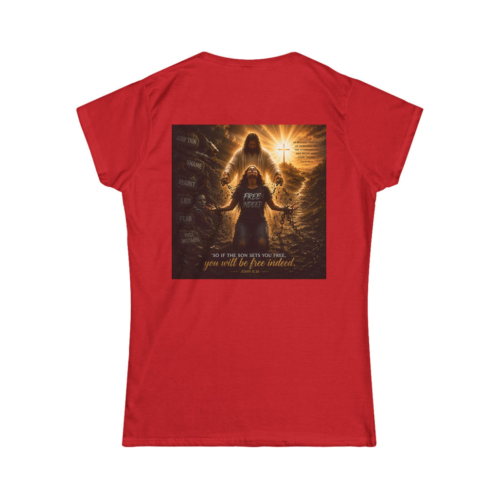 Women’s Chain Breaker Tee – Inspirational 'You Will Be Free Indeed' Graphic Shirt