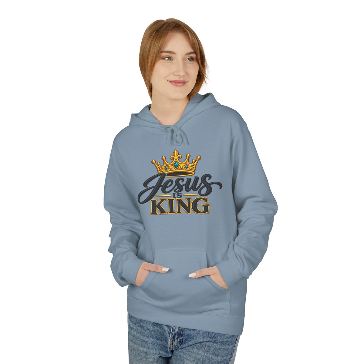 Jesus King Hoodie — Crowned Faith Christian Pullover
