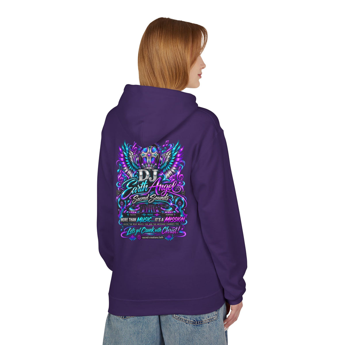 Angel Wings Hoodie — 'Earth Angel' Vaporwave Graphic Pullover