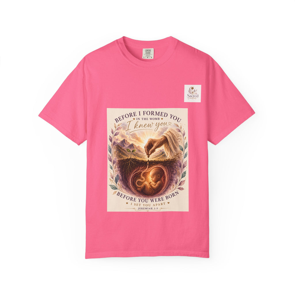 T-Shirt — "Before I Formed You I Knew You" Spiritual Motherhood Tee