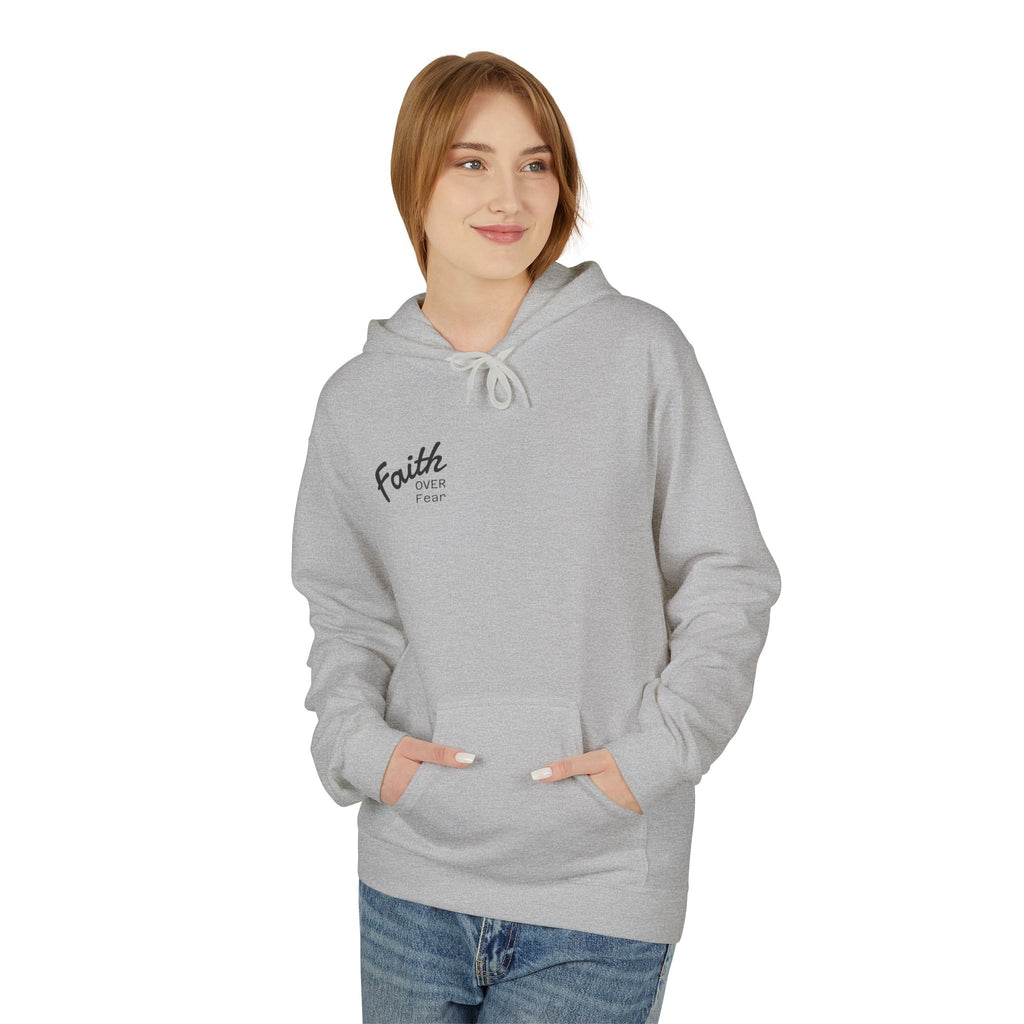 Faith Over Fear Hoodie — Christian Graphic Pullover with Cross Design