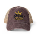 Women's "Jesus is King" Washed Mesh-Back Cap