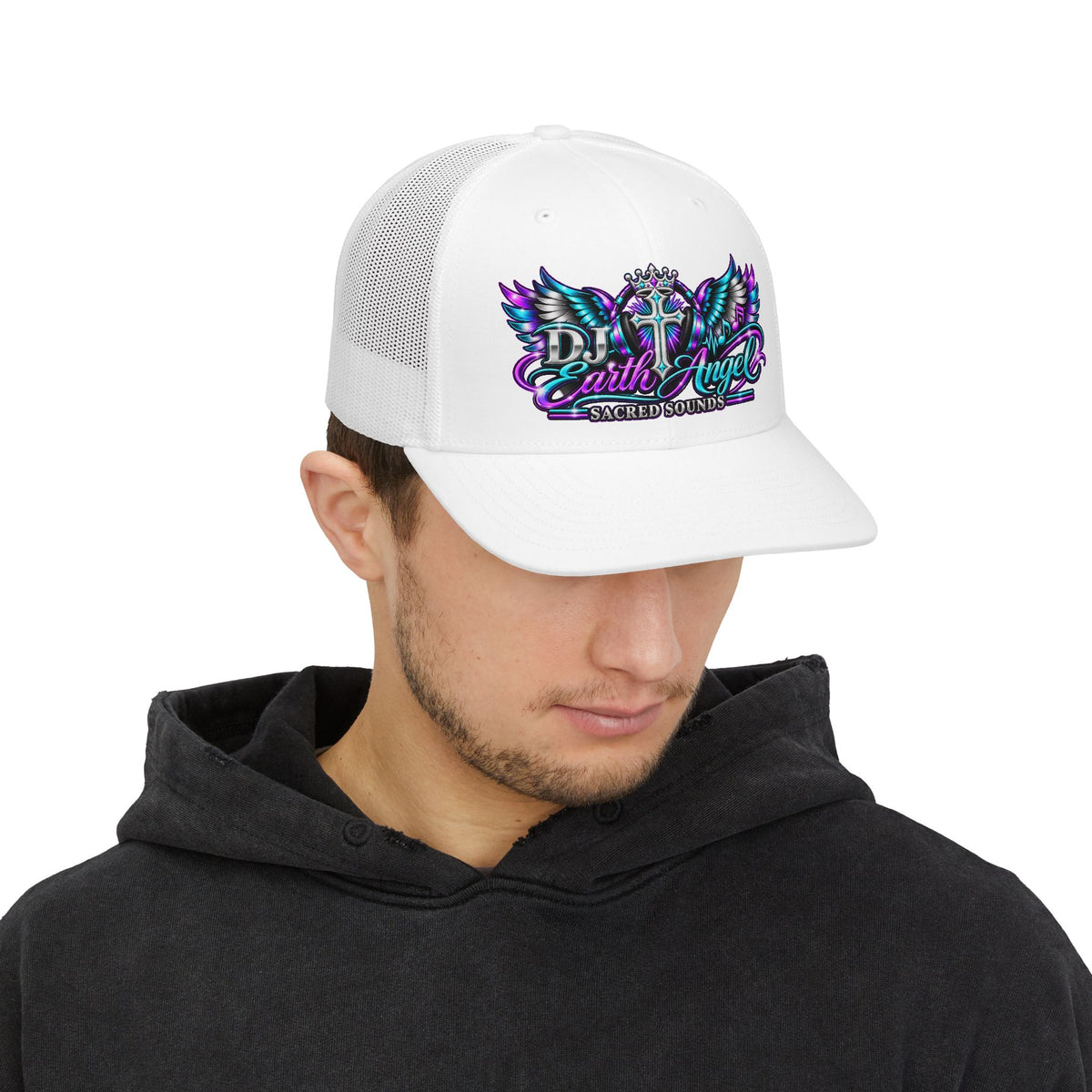 Snapback Trucker Cap — DJ Earth Angel Sacred Sounds Winged Logo