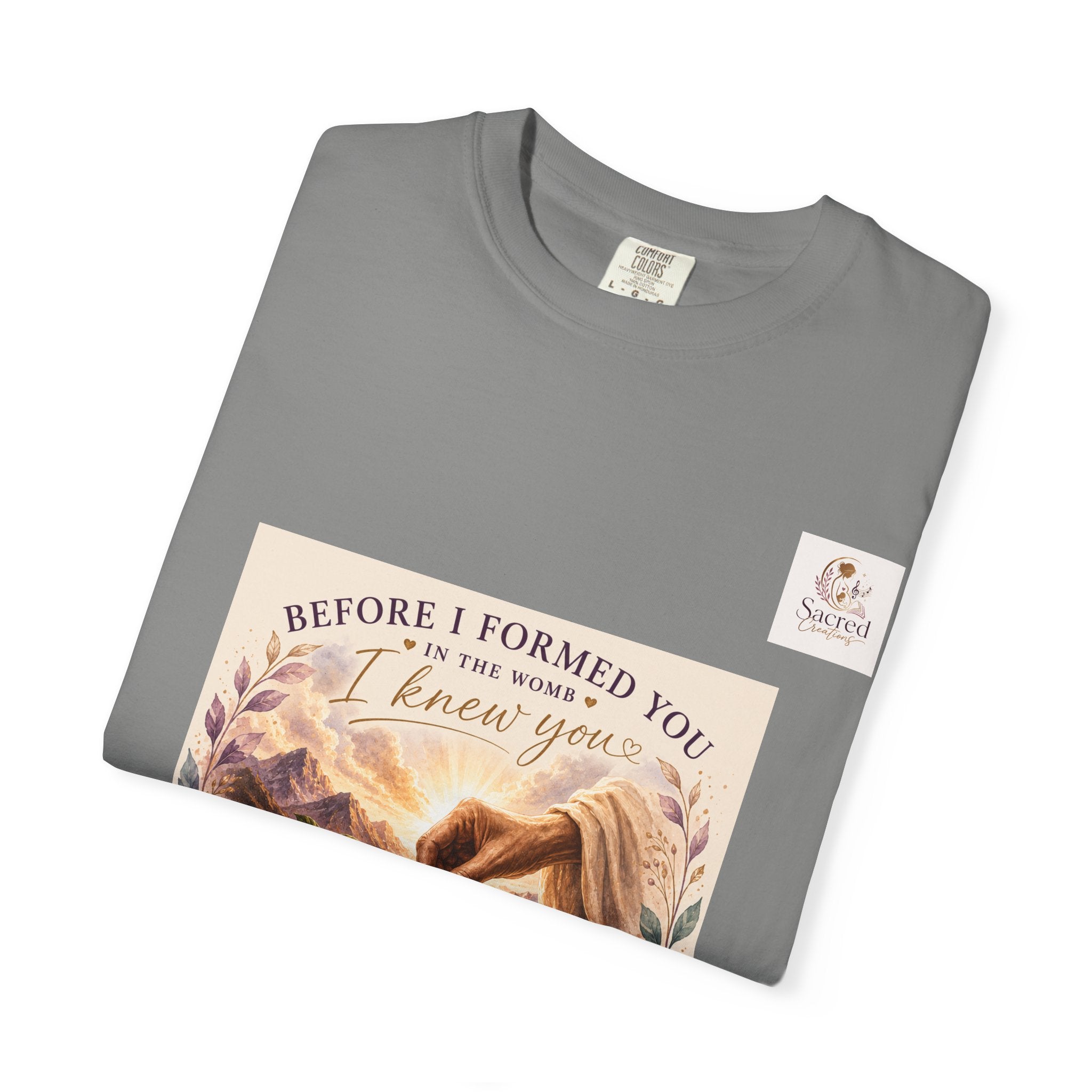 T-Shirt — "Before I Formed You I Knew You" Spiritual Motherhood Tee