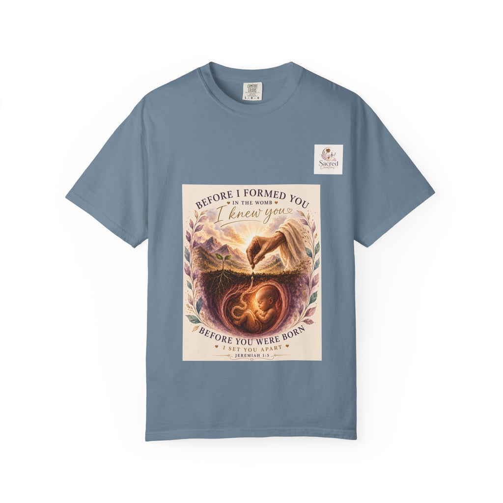 T-Shirt — "Before I Formed You I Knew You" Spiritual Motherhood Tee