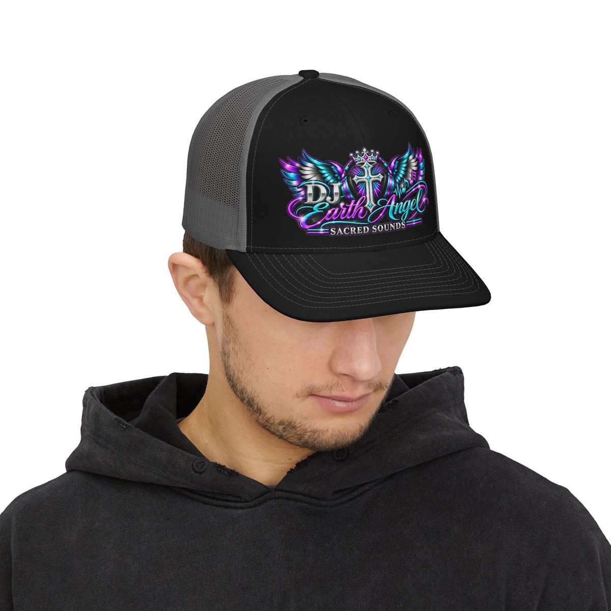 Snapback Trucker Cap — DJ Earth Angel Sacred Sounds Winged Logo