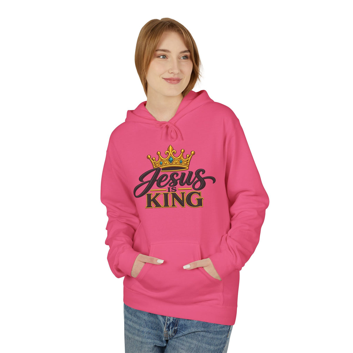Jesus King Hoodie — Crowned Faith Christian Pullover