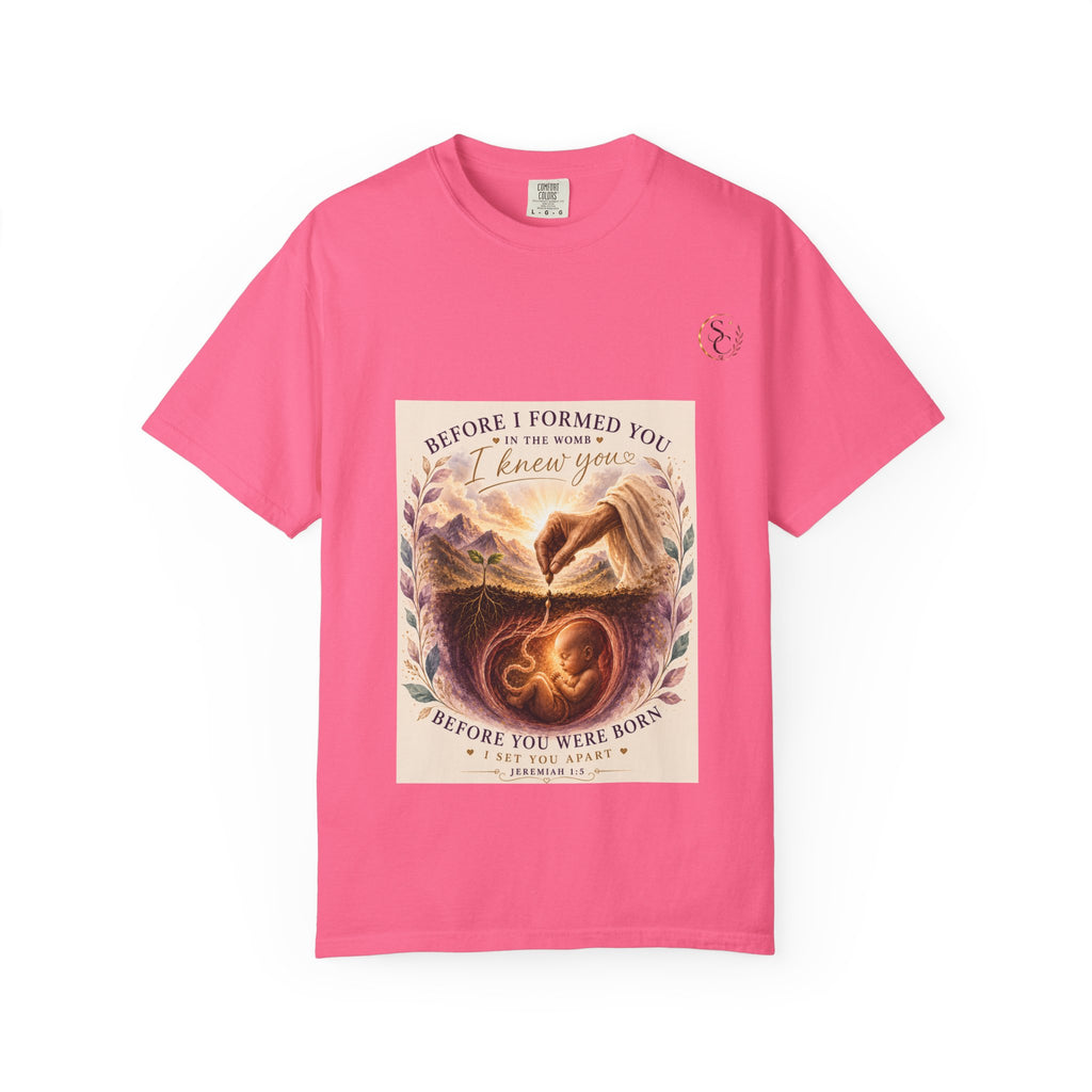 T-Shirt — "Before I Formed You I Knew You" Spiritual Motherhood Tee