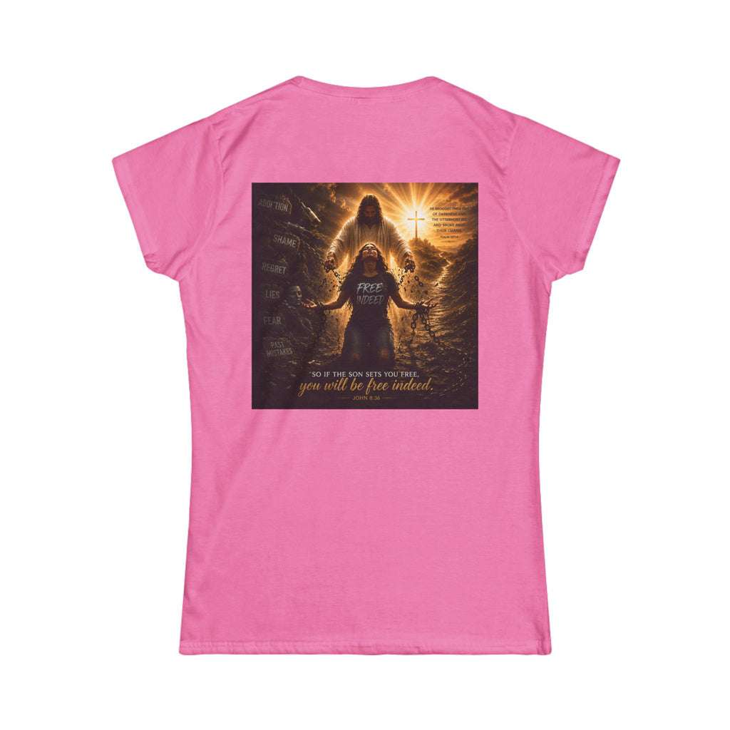 Women’s Chain Breaker Tee – Inspirational 'You Will Be Free Indeed' Graphic Shirt