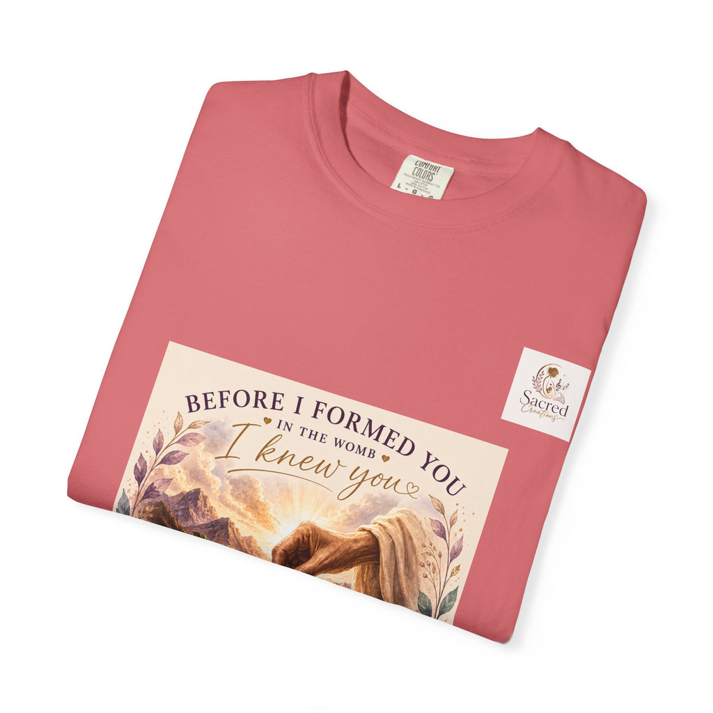 T-Shirt — "Before I Formed You I Knew You" Spiritual Motherhood Tee
