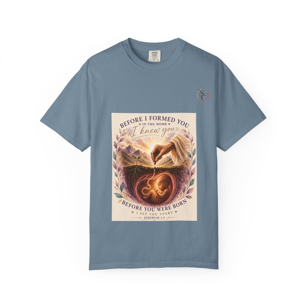 T-Shirt — "Before I Formed You I Knew You" Spiritual Motherhood Tee