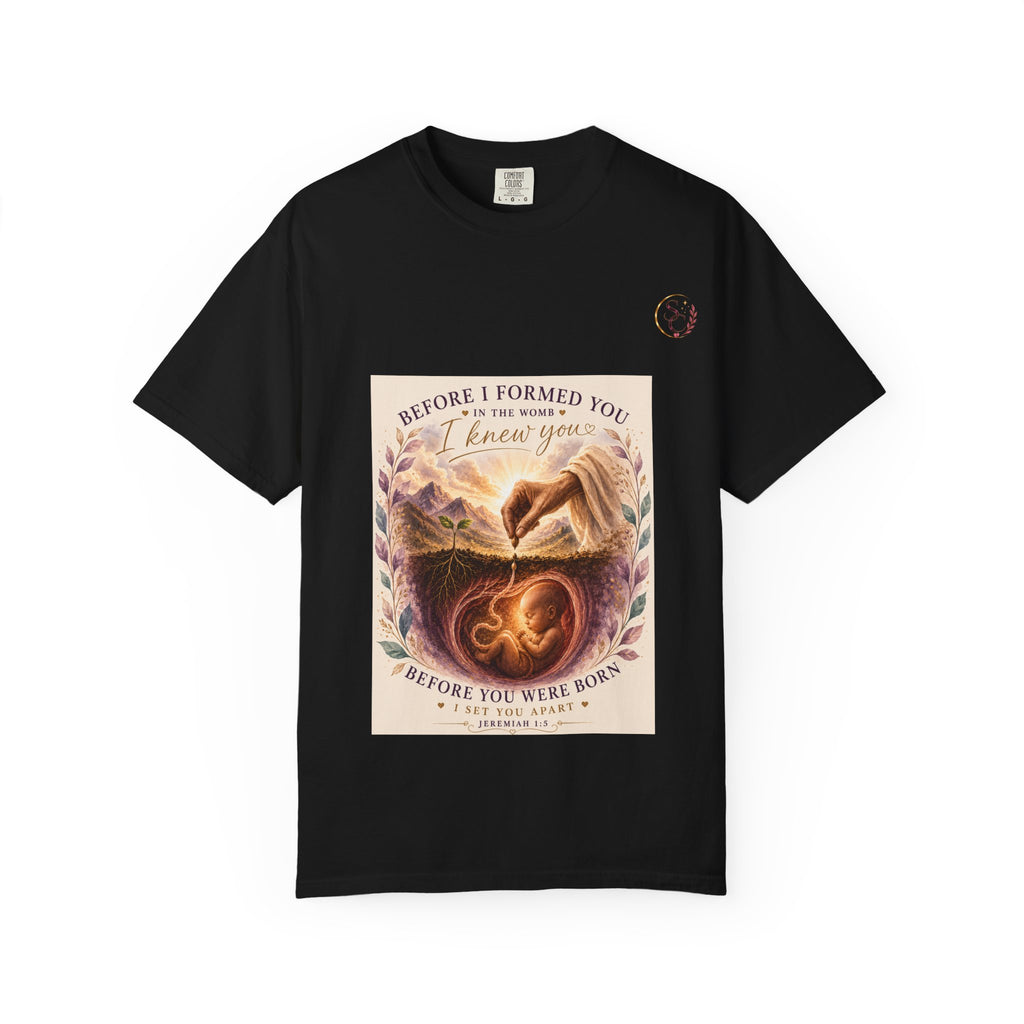 T-Shirt — "Before I Formed You I Knew You" Spiritual Motherhood Tee
