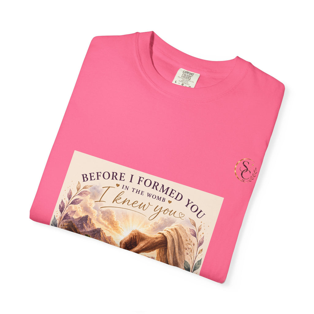 T-Shirt — "Before I Formed You I Knew You" Spiritual Motherhood Tee
