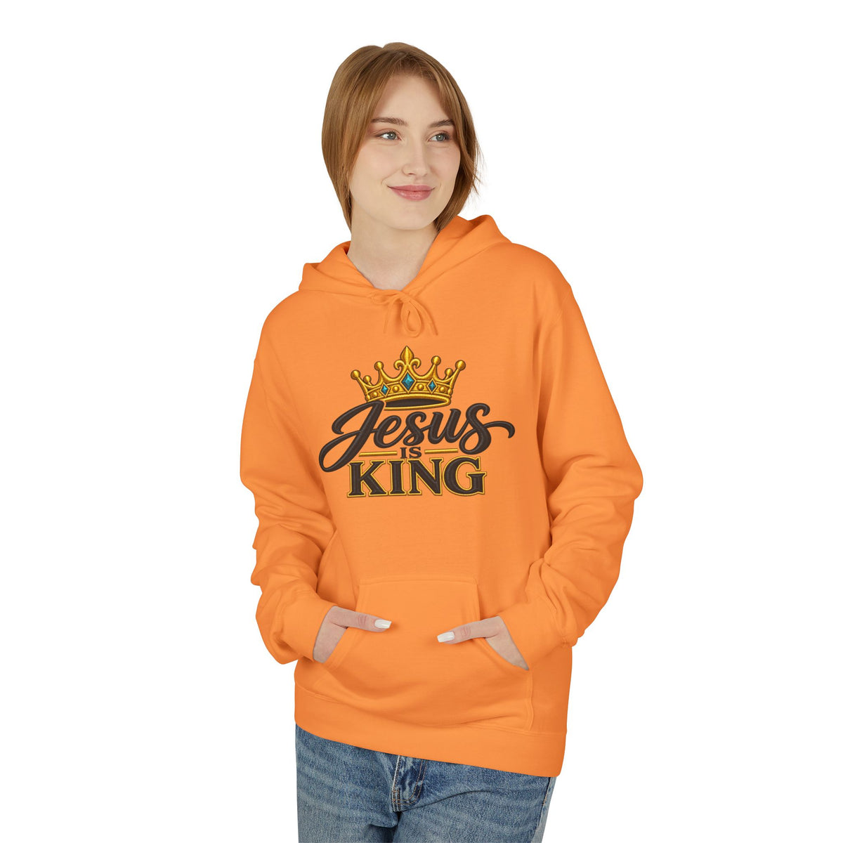 Jesus King Hoodie — Crowned Faith Christian Pullover